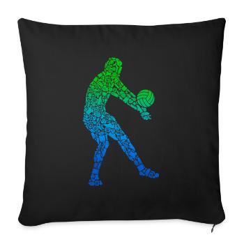 Joueur de beach-volley Joueurs de volley-ball Hommes - Housse de coussin décorative 45 x 45 cm - noir - Devant