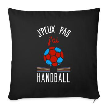 I can't I have handball - Sofa pillowcase 17,3'' x 17,3'' (45 x 45 cm) - black - Front