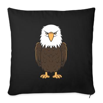 Citation humour Oiseau aigle - Housse de coussin décorative 45 x 45 cm - noir - Devant