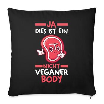 Anti Vegan - Sofakissenbezug 45 x 45 cm - Schwarz - Vorne