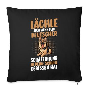 Hund Deutscher Schäferhund - Sofakissenbezug 45 x 45 cm - Schwarz - Vorne