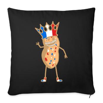 Hello Peanut France Paris Salutations Français - Housse de coussin décorative 45 x 45 cm - noir - Devant