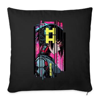 Cyborg Woman Futuristic Symbol - Sofa pillowcase 17,3'' x 17,3'' (45 x 45 cm) - black - Front