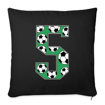 5 Birthday Football Green - Sofa pillowcase 17,3'' x 17,3'' (45 x 45 cm) - black - Front