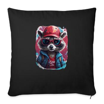 Raccoon Vector - Sofakissenbezug 45 x 45 cm - Schwarz - Vorne