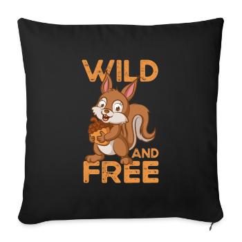 Squirrel squirrel squirrel-lover-S - Sofa pillowcase 17,3'' x 17,3'' (45 x 45 cm) - black - Front