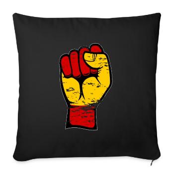 Spain flag fist used - Sofa pillowcase 17,3'' x 17,3'' (45 x 45 cm) - black - Front
