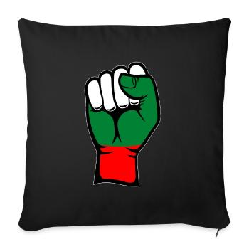 Poing du drapeau de la Bulgarie - Housse de coussin décorative 45 x 45 cm - noir - Devant