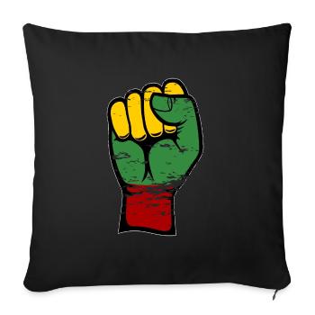 Lithuania flag fist used - Sofa pillowcase 17,3'' x 17,3'' (45 x 45 cm) - black - Front