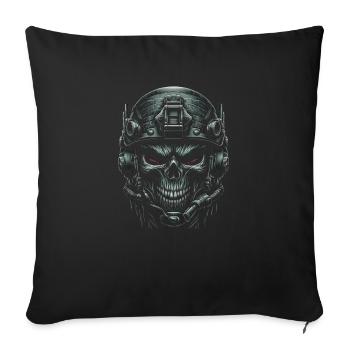 Crâne de commando - Housse de coussin décorative 45 x 45 cm - noir - Devant