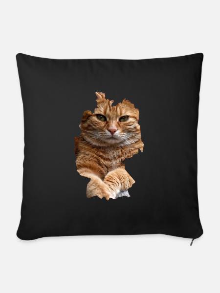 Katze, Katzen - Sofakissenbezug 45 x 45 cm - Schwarz