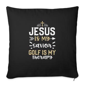 Jesus Is My Savior Golf Is My Th... - Sofakissenbezug 45 x 45 cm - Schwarz - Vorne