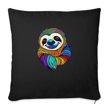 Sloth - Sofa pillowcase 17,3'' x 17,3'' (45 x 45 cm) - black - Front