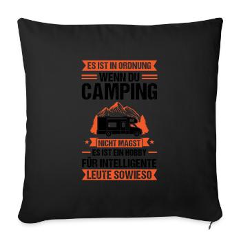 Campen Camping Camping-Liebhaber Geschenk - Sofakissenbezug 45 x 45 cm - Schwarz - Vorne