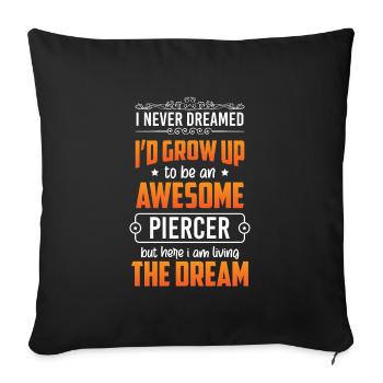 Piercer Schmerz Humor - Sofakissenbezug 45 x 45 cm - Schwarz - Vorne