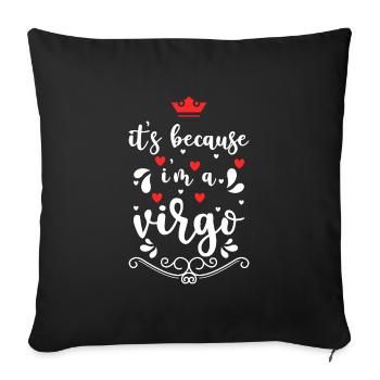 Virgo Birthday Properties Planet - Sofa pillowcase 17,3'' x 17,3'' (45 x 45 cm) - black - Front