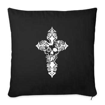 Croix gothique - Housse de coussin décorative 45 x 45 cm - noir - Devant