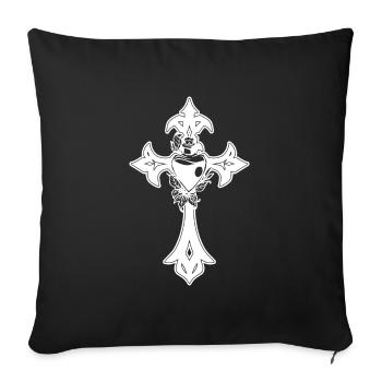 Croix gothique - Housse de coussin décorative 45 x 45 cm - noir - Devant