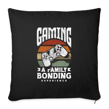 Jeu Une expérience de lien familial Fête des pères - Housse de coussin décorative 45 x 45 cm - noir - Devant