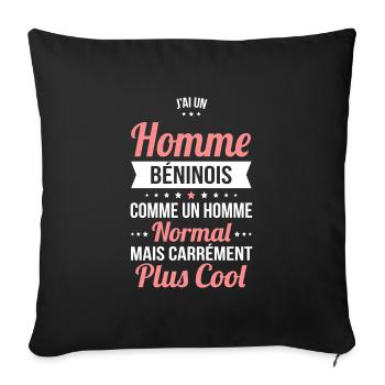 J'ai un homme Béninois plus cool - Housse de coussin décorative 45 x 45 cm - noir - Devant