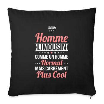 J'ai un homme Limousin plus cool - Housse de coussin décorative 45 x 45 cm - noir - Devant