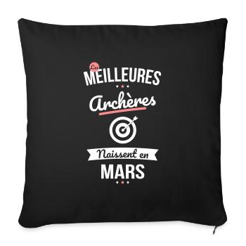 Les meilleures archères naissent en Mars - Housse de coussin décorative 45 x 45 cm - noir - Devant