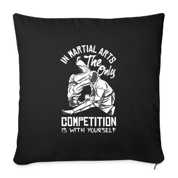 Dans la compétition d’arts martiaux est avec vous-même Jiu - Housse de coussin décorative 45 x 45 cm - noir - Devant