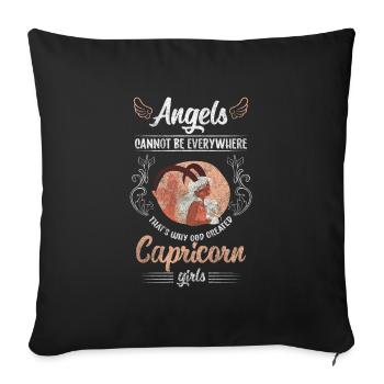 Capricorne Personnage d’anniversaire - Housse de coussin décorative 45 x 45 cm - noir - Devant