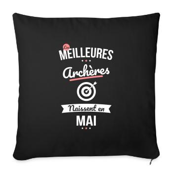 Les meilleures archères naissent en Mai - Housse de coussin décorative 45 x 45 cm - noir - Devant
