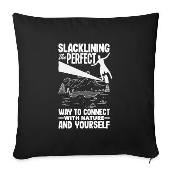 Slacklining: the perfect way to connect with nature - Sofa pillowcase 17,3'' x 17,3'' (45 x 45 cm) - black - Front