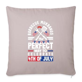 Mukbang and Barbecue on 4th of July - Sofa pillowcase 17,3'' x 17,3'' (45 x 45 cm) - light taupe - Front