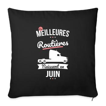 Les meilleures routières naissent en Juin - Housse de coussin décorative 45 x 45 cm - noir - Devant
