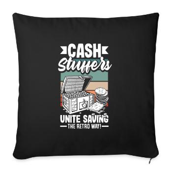 Les Cash Stuffers s’unissent pour économiser de l’argent de manière rétro - Housse de coussin décorative 45 x 45 cm - noir - Devant