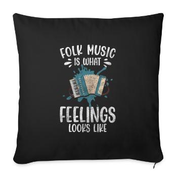 Musique folklorique Culture Pays - Housse de coussin décorative 45 x 45 cm - noir - Devant