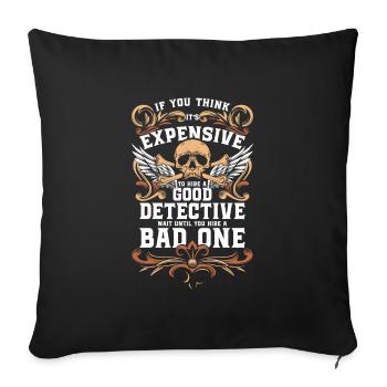 Agent Investigator Inspector Crime - Sofa pillowcase 17,3'' x 17,3'' (45 x 45 cm) - black - Front