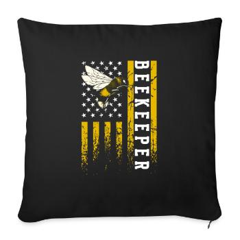 Apiculteur Abeille Insecte - Housse de coussin décorative 45 x 45 cm - noir - Devant