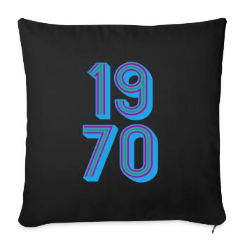 1970 Année de naissance | Couleurs changeantes - Housse de coussin décorative 45 x 45 cm - noir - Devant