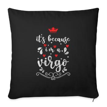 Zodiac sign, birth, characteristics, element - Sofa pillowcase 17,3'' x 17,3'' (45 x 45 cm) - black - Front