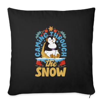 Mode inspirée du jeu Jeux sur le thème des Fêtes - Housse de coussin décorative 45 x 45 cm - noir - Devant