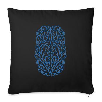 Blue stylish ornamental element - Sofa pillowcase 17,3'' x 17,3'' (45 x 45 cm) - black - Front