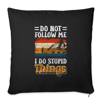 Tobogganing Winter Ski Holiday Ice - Sofa pillowcase 17,3'' x 17,3'' (45 x 45 cm) - black - Front