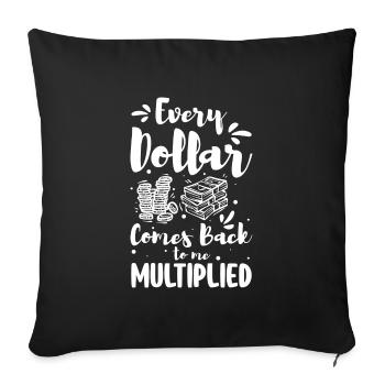 Rich Finance Dollar Health - Sofa pillowcase 17,3'' x 17,3'' (45 x 45 cm) - black - Front