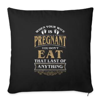 Baby Baby Bump Heart Belly - Sofa pillowcase 17,3'' x 17,3'' (45 x 45 cm) - black - Front