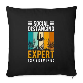 Parachutiste Saut Sport Base Jump - Housse de coussin décorative 45 x 45 cm - noir - Devant