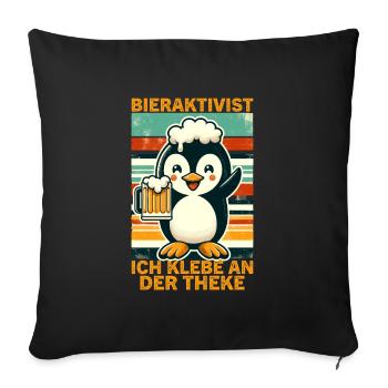 L’activiste de la bière pour laquelle je suis collé au bar - Housse de coussin décorative 45 x 45 cm - noir - Devant