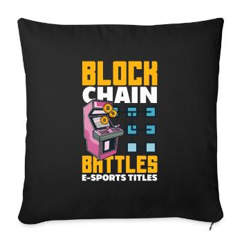 Cryptocurrency Rewards Gaming Blockchain Gamer - Sofa pillowcase 17,3'' x 17,3'' (45 x 45 cm) - black - Front