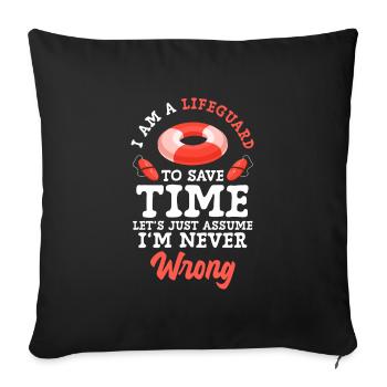 Maître-nageur sauveteur de plage - Housse de coussin décorative 45 x 45 cm - noir - Devant