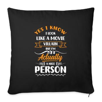 Introvert, sarcasm, people, antisocial - Sofa pillowcase 17,3'' x 17,3'' (45 x 45 cm) - black - Front