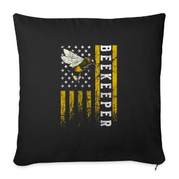 Abeilles reproductrices en nid d’abeille - Housse de coussin décorative 45 x 45 cm - noir - Devant