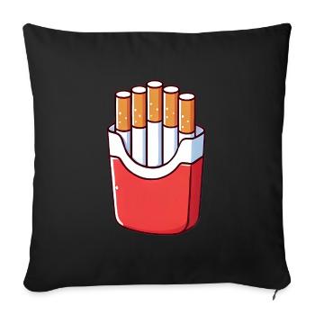 Frites de Doom Cigarette Illustration - Housse de coussin décorative 45 x 45 cm - noir - Devant